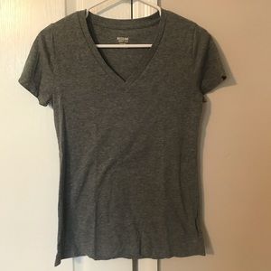 Gray v neck tee